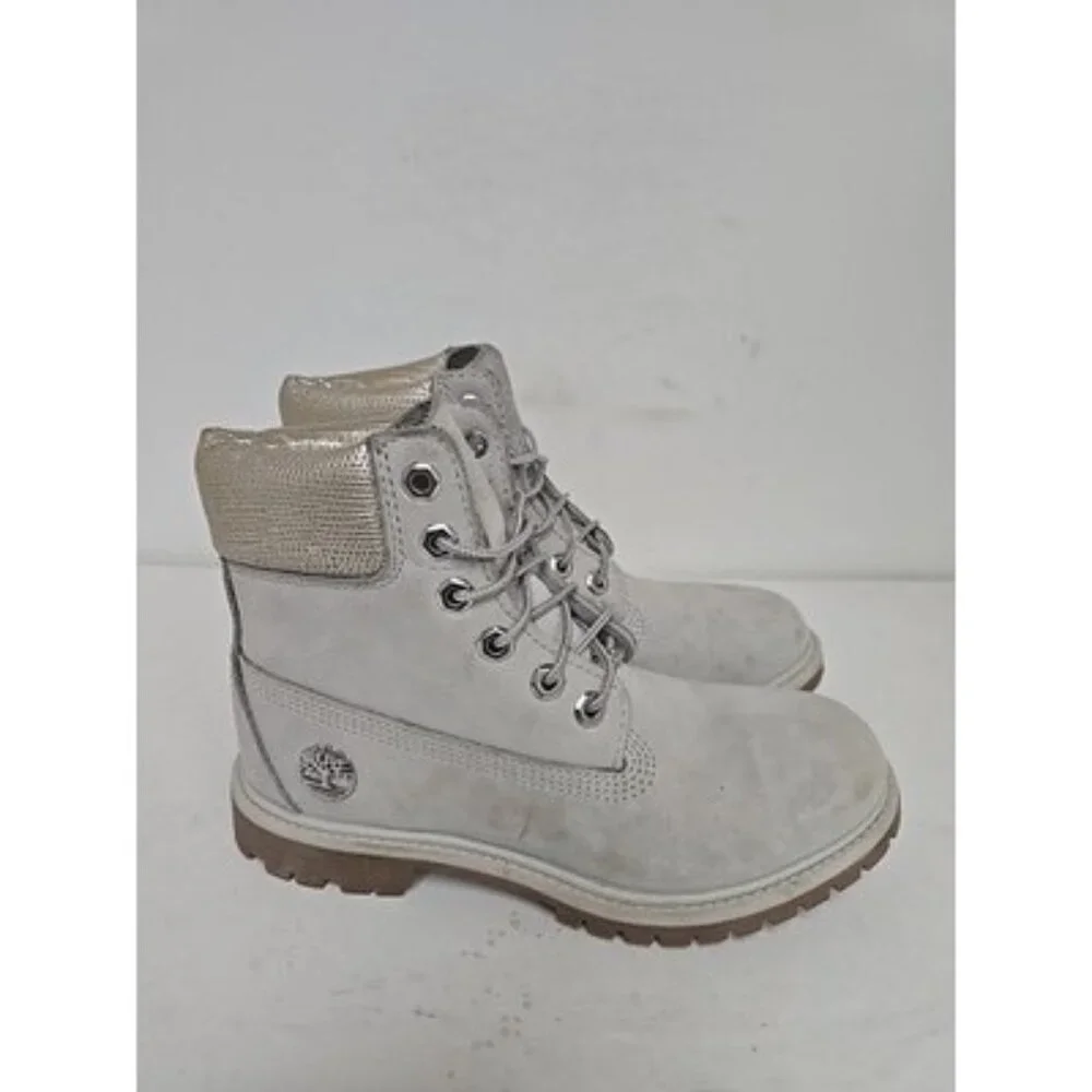 Timberland Women's A1UWF 6" Premium Boots Light Gray Size 7M - Picture 2 of 8
